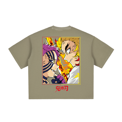 Vintage Washed Boxy T-Shirt - Rengoku x Akaza