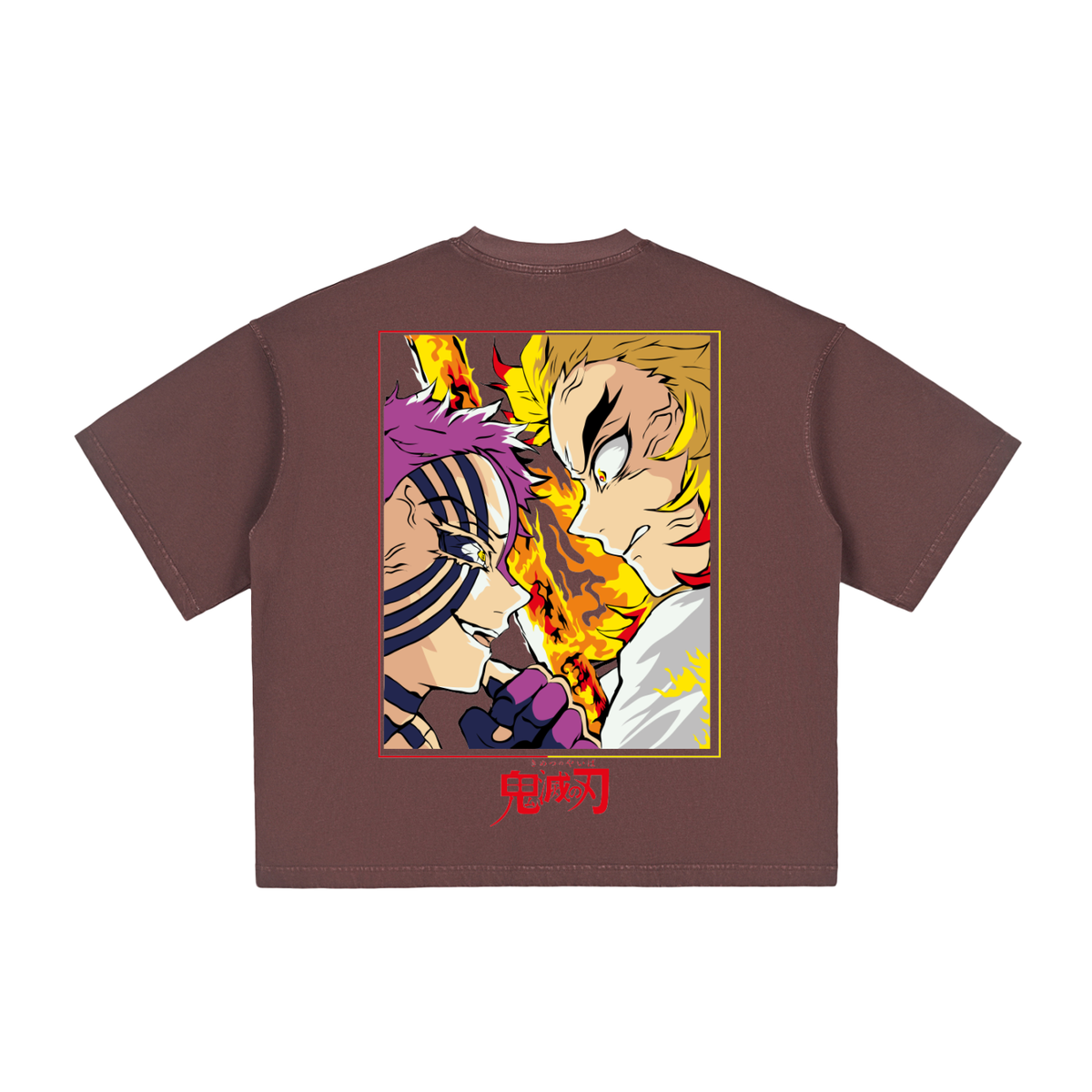 Vintage Washed Boxy T-Shirt - Rengoku x Akaza