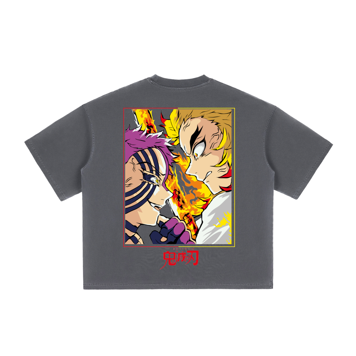 Vintage Washed Boxy T-Shirt - Rengoku x Akaza